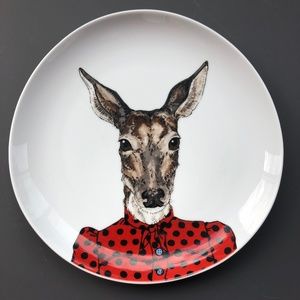 Rachel Kozlowski x West Elm Deer Salad Plate - MEASUREMENTS IN LISTING